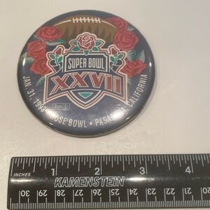 Vintage 1993 NFL Super Bowl XXVII Jumbo Pin Button